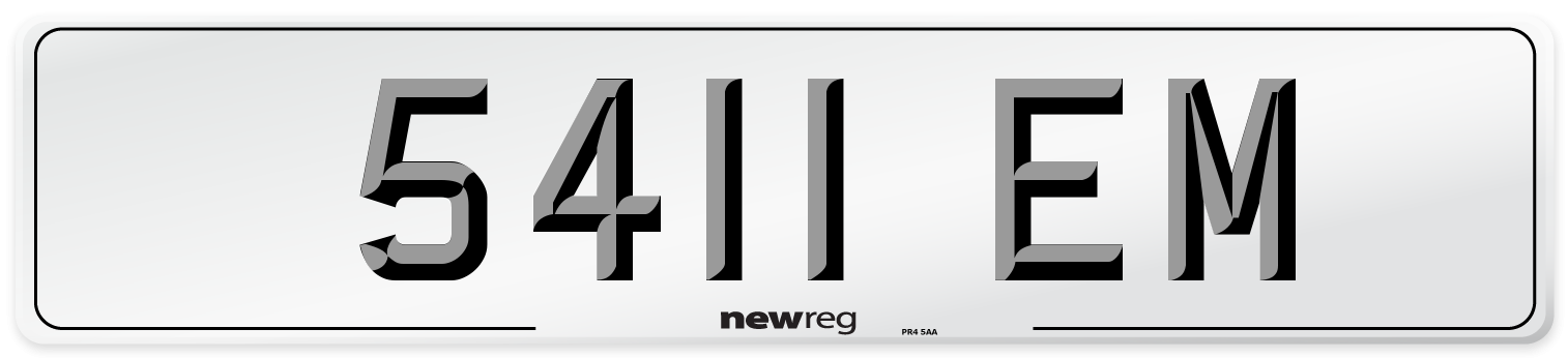 5411 EM Number Plate from New Reg